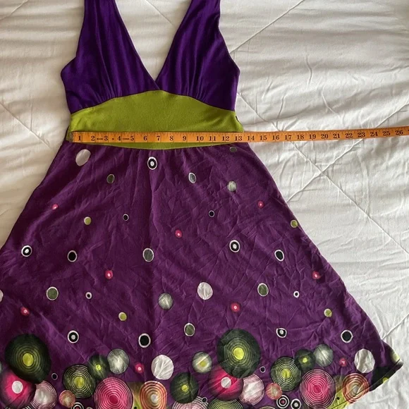 Whimsical Purple and Green Summer Dress - Picture 9 of 9